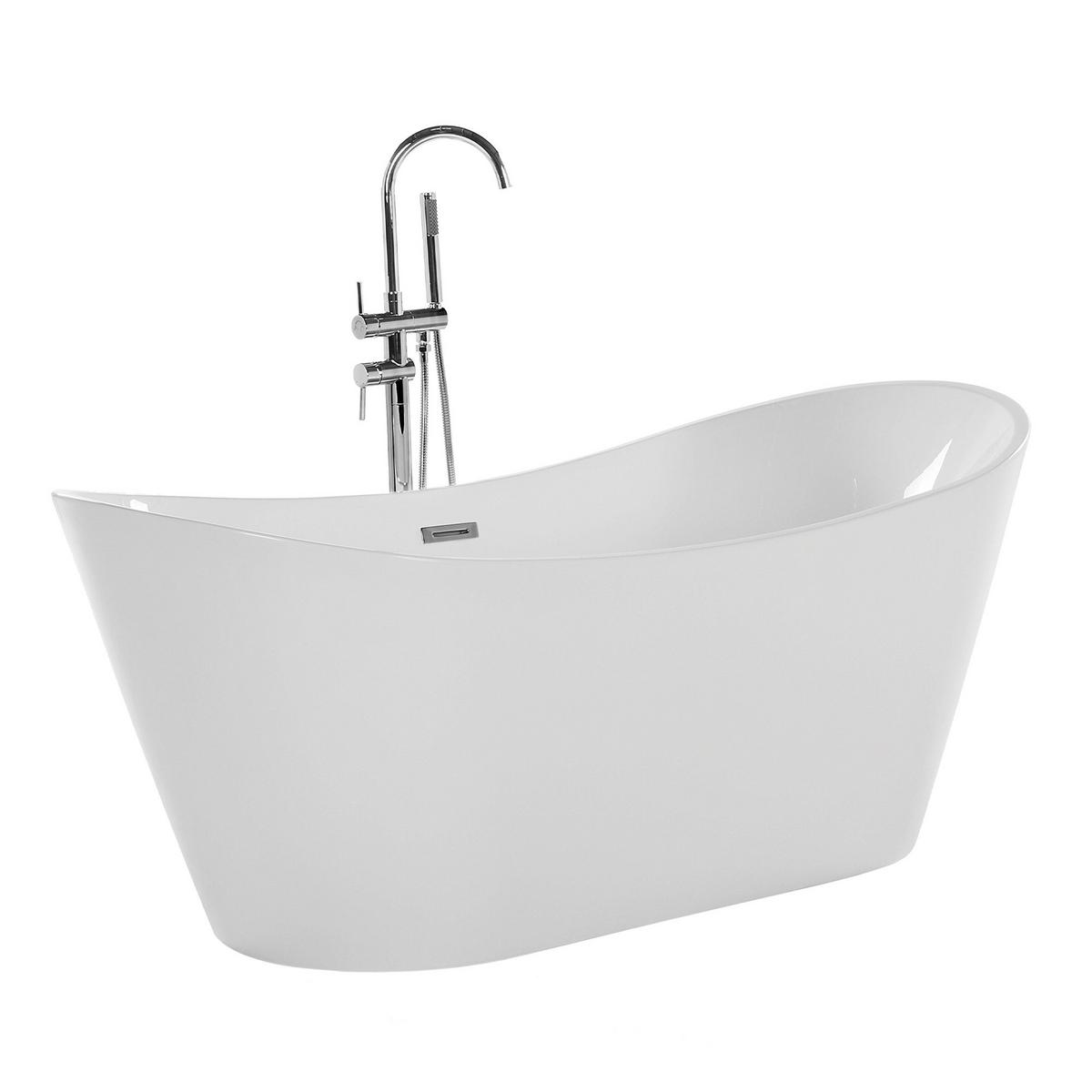 BADEWANNE FREISTEHEND 75x150x72 cm weiß Antigua - Weiß, Kunststoff (75/72/150cm) - Beliani