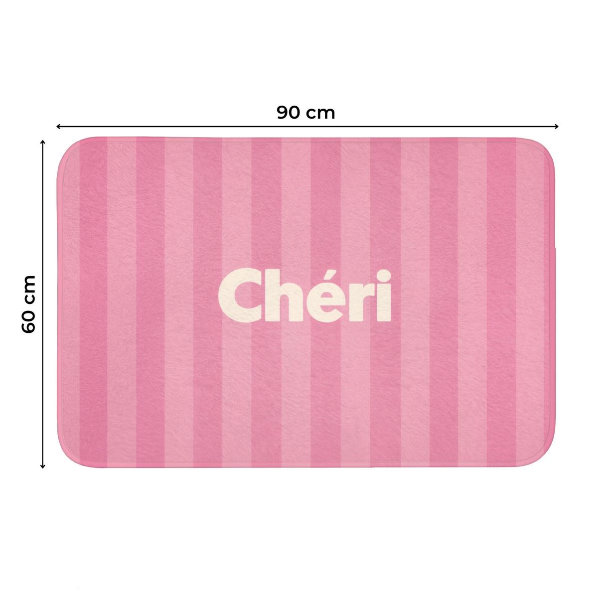 WC-VORLEGER Gestreift - Rosa - Chéri Toilettenteppich 90x60 cm - Pink, Textil (90/1cm) - OnlyWow