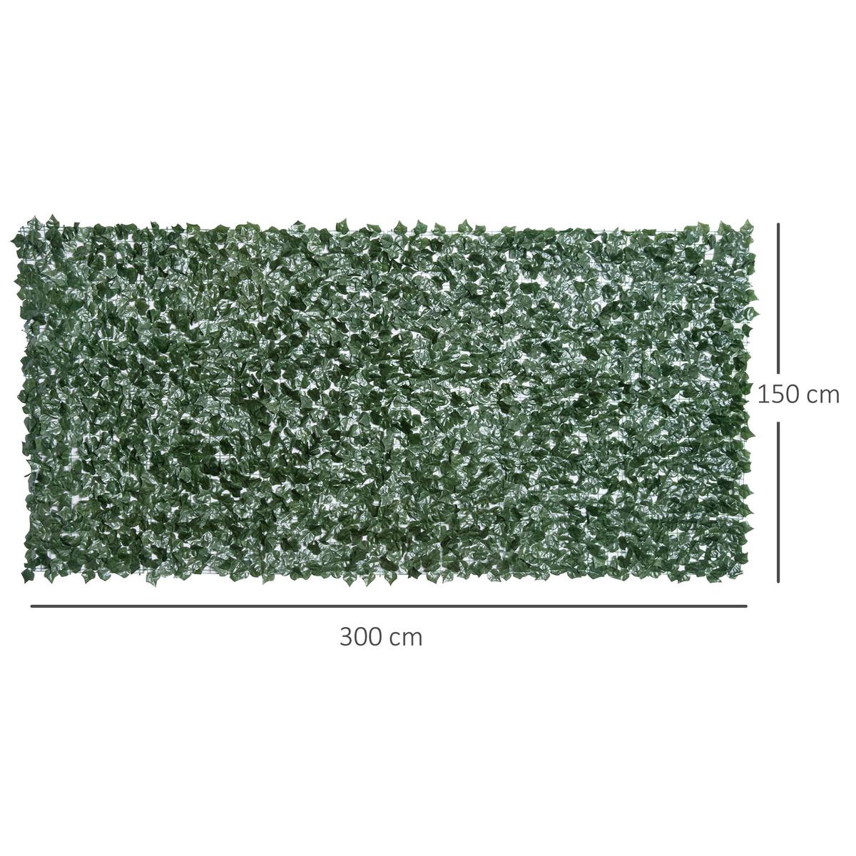 KÜNSTLICHE Hecke Sichtschutzhecke Pflanzen Hecke Wanddekoration Dunkelgrün - Grün, Kunststoff (1/150cm) - Outsunny