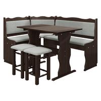 ECKBANKGRUPPE Mini - Nussbaumfarben/Grau, Holz (145/87/105cm) - MIRJAN24