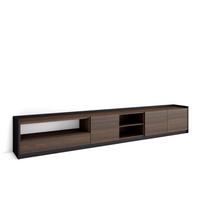 LOWBOARD, Dunkler Eiche und Schwarz, 310/37/50cm - Hellbraun, Holzwerkstoff (310/50/37cm) - Skraut Home