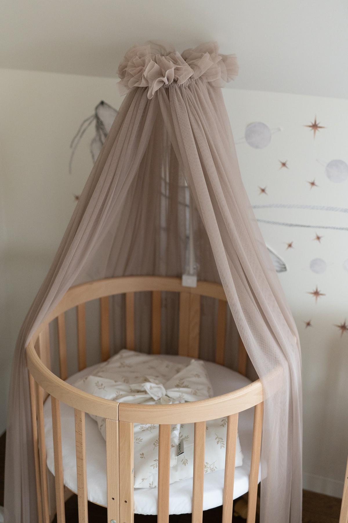BABY Betthimmel Baldachin mit Himmelstange - Taupe, Textil - waldin