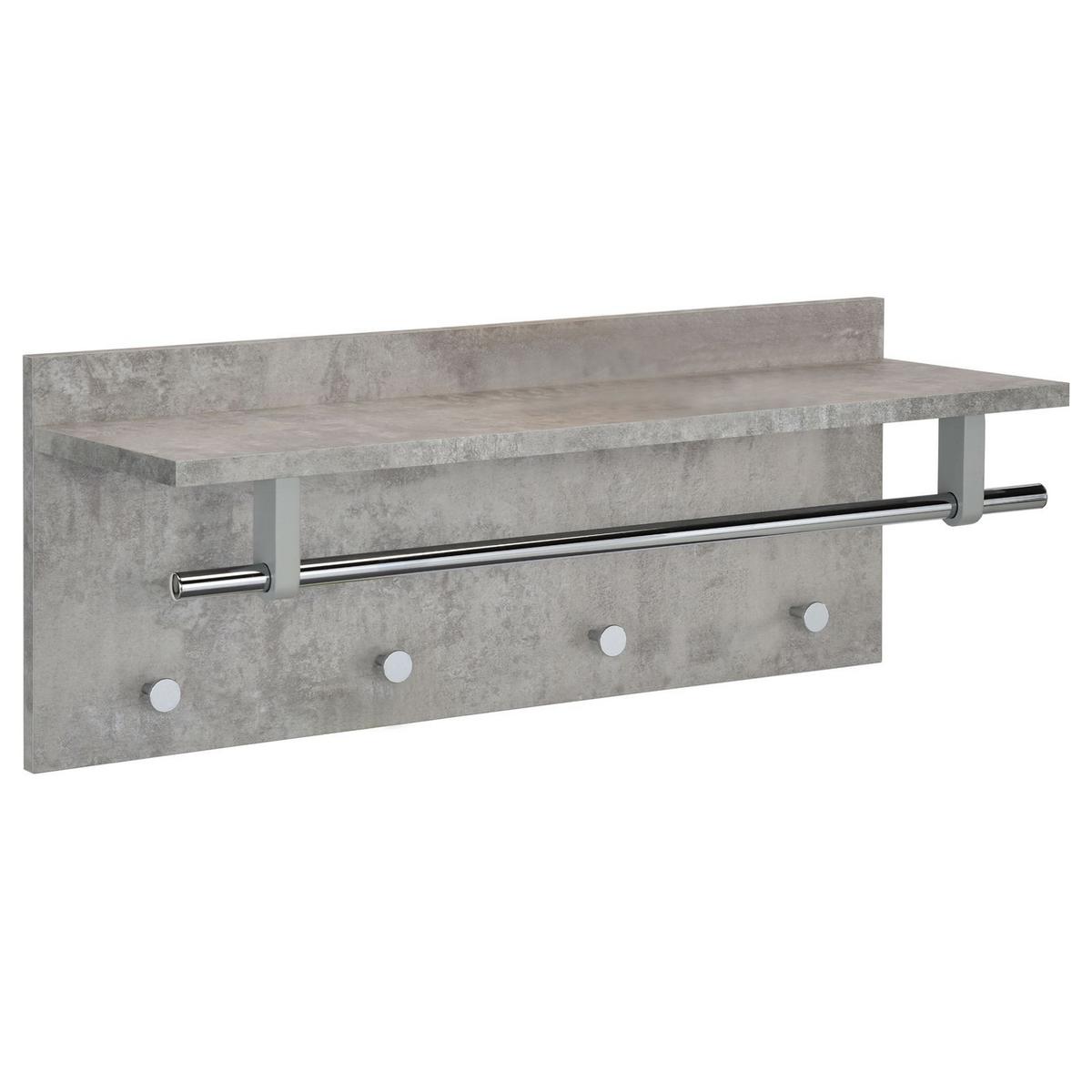 WANDGARDEROBE ULF beton - Hellgrau, Holzwerkstoff (75/30/26cm) - IDIMEX