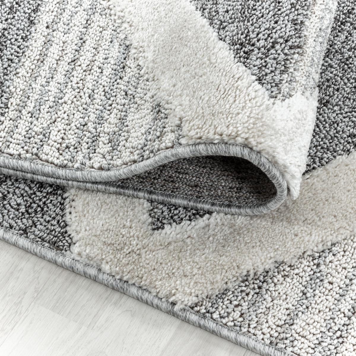 HOCHFLORTEPPICH EISACK, geometrisch, Florhöhe 20 mm, Grau, 140 x 200 cm - Grau, Textil (200/140cm) - KADIMA DESIGN