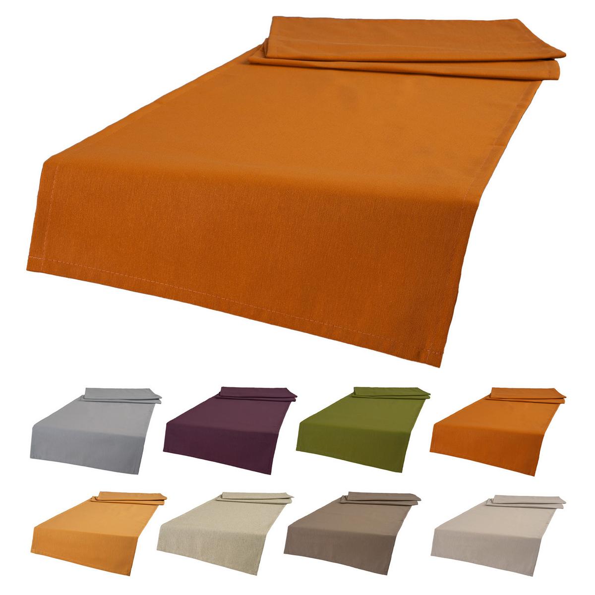 TISCHLÄUFER Wunschton sanddorn-orange 40/130 cm - Orange, Textil (40/130cm) - beties Heimtextil