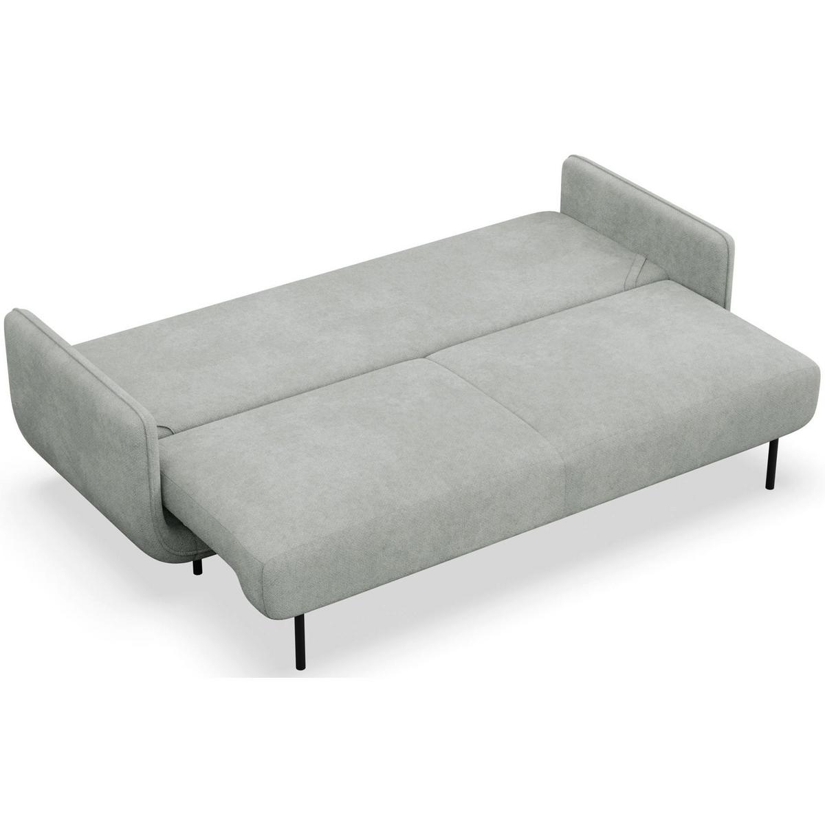 SCHLAFSOFA Ovals Hellgrau - Hellgrau/Schwarz, Textil/Metall (236/95/96cm) - Selsey