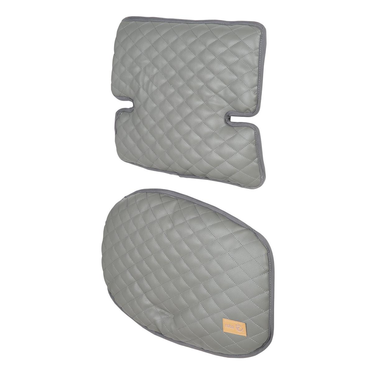 HOCHSTUHL-SITZVERKLEINERER 2-teilig Stone gesteppt - Grau, Textil (28/25/45.5cm) - Roba
