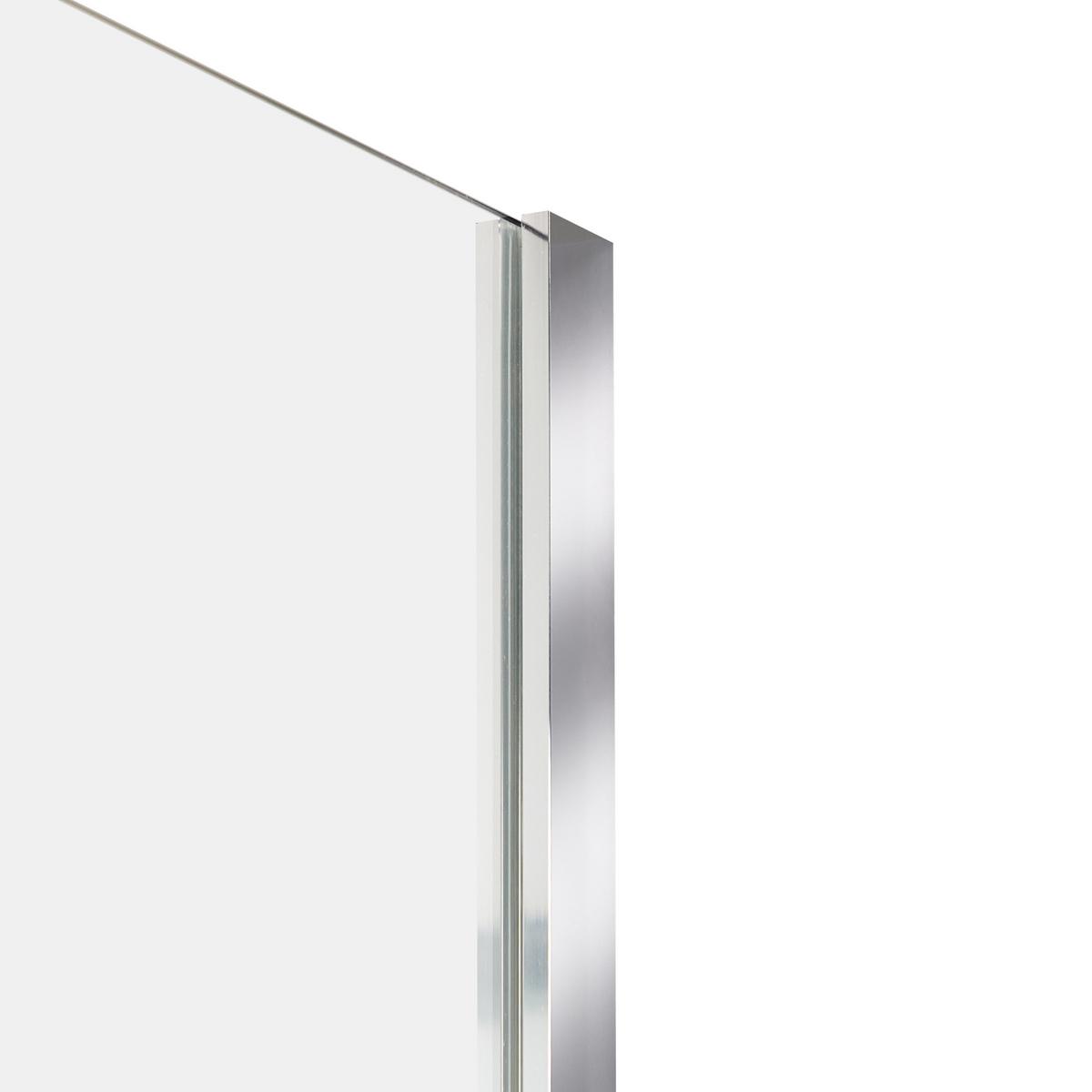 DUSCHKABINE 80/100/185 cm Silber Yoro - Transparent/Silberfarben, Glas (80/100/185cm) - Beliani