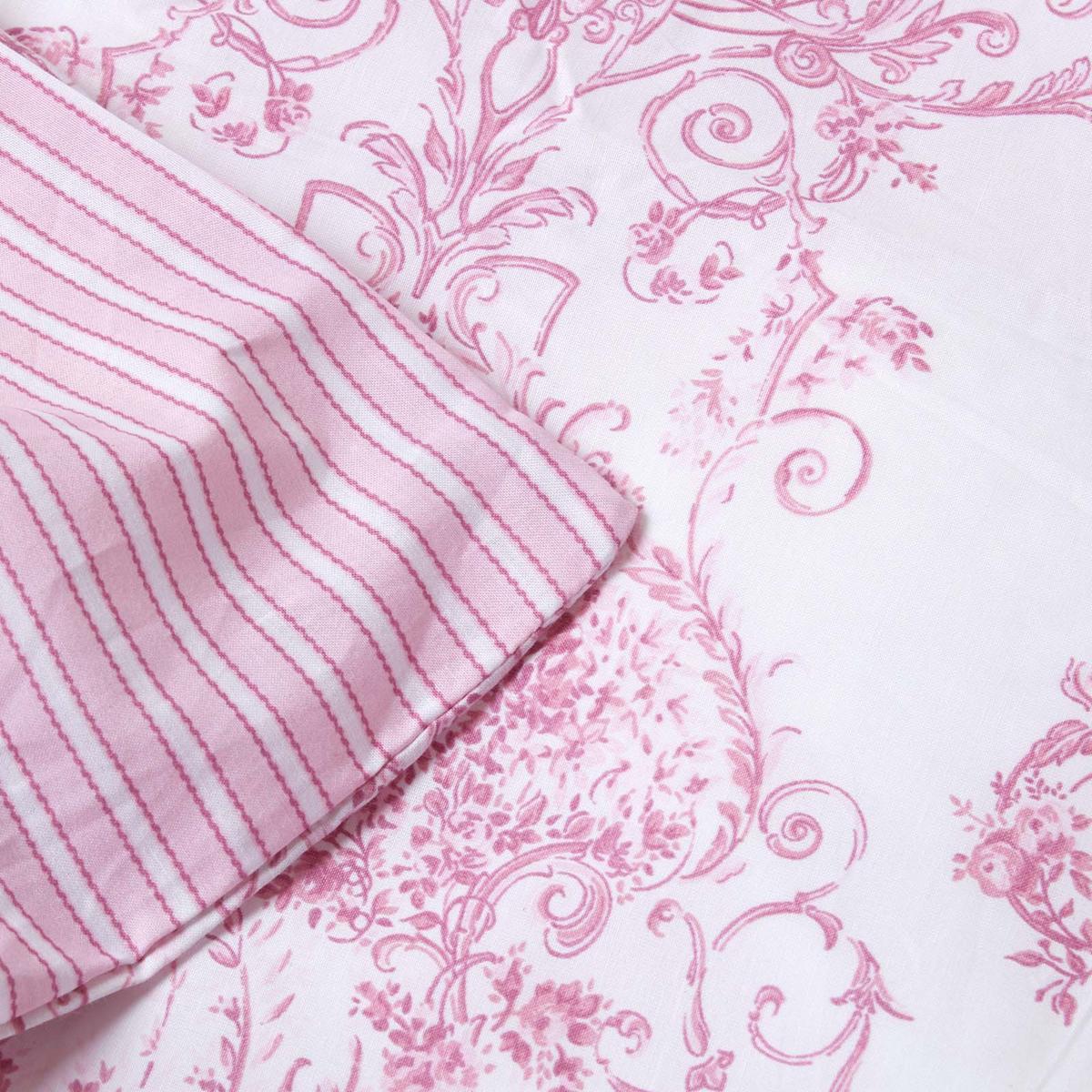 WENDEBETTWÄSCHE Toile-De-Jouy - Rosa, Textil (200/200cm) - Homescapes