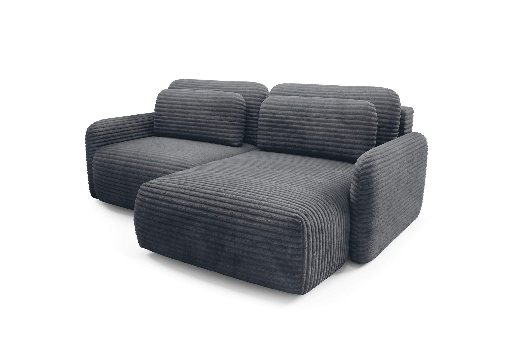 ECKSOFA Simone Mit Schlaffunktion - Anthrazit, Holzwerkstoff/Textil (165/240cm) - Fun Möbel