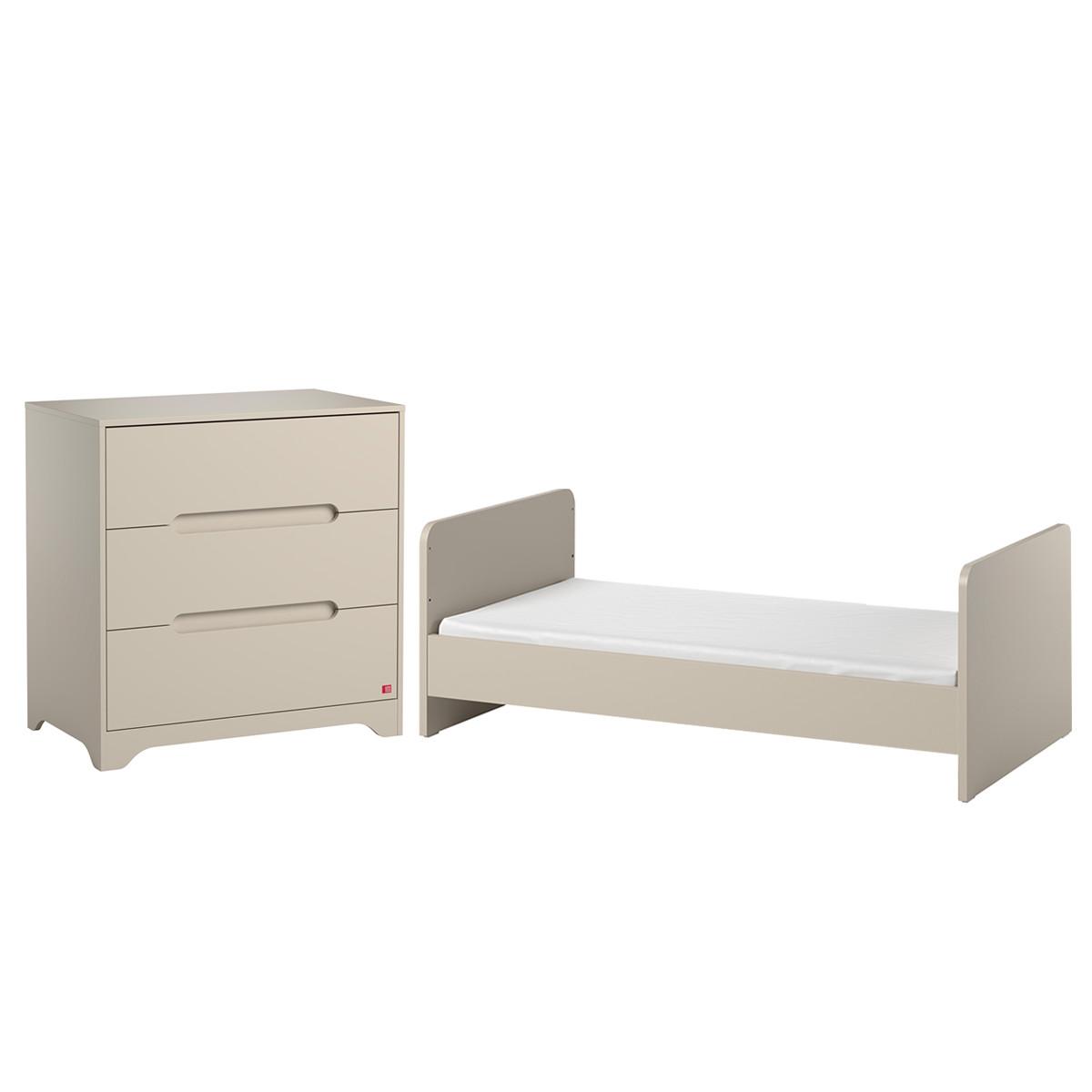 BABYZIMMER 2-teilig Ova Beige - Beige, Holzwerkstoff (144.5/86/75cm) - Petits-meubles