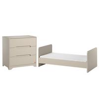 BABYZIMMER 2-teilig Ova Beige - Beige, Holzwerkstoff (144.5/86/75cm) - Petits-meubles
