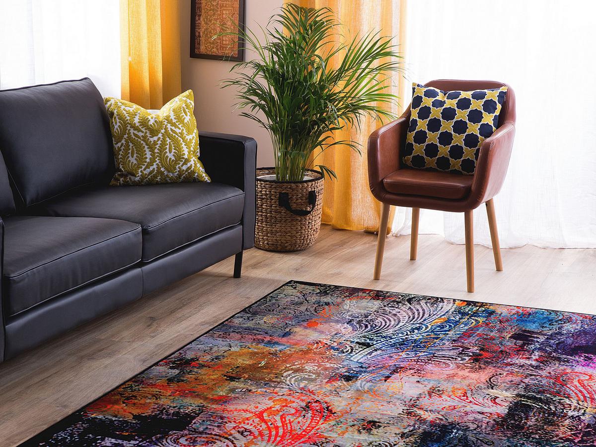 KURZFLOR-TEPPICH Mardin 200/140 cm - Multicolor, Kunststoff (140/200cm) - Beliani