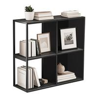 WANDREGAL-SET 4 TLG. Nostened - Schwarz, Metall (27.5/27.5/20cm) - [en.casa]