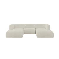 WOHNLANDSCHAFT MIRA-U1 317x179x70 Creme Cord - Ecru/Creme, Holzwerkstoff/Kunststoff (317/70/179cm) - ALTDECOR