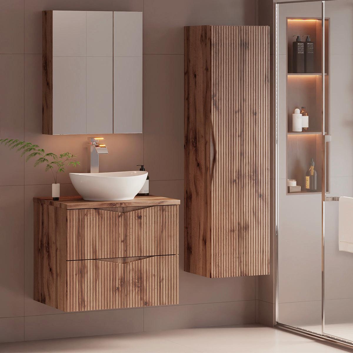 WASCHTISCHUNTERSCHRANK 60.6cm Tao Holz - Braun, Holzwerkstoff (60.6/52.2/46.5cm) - Petits-meubles