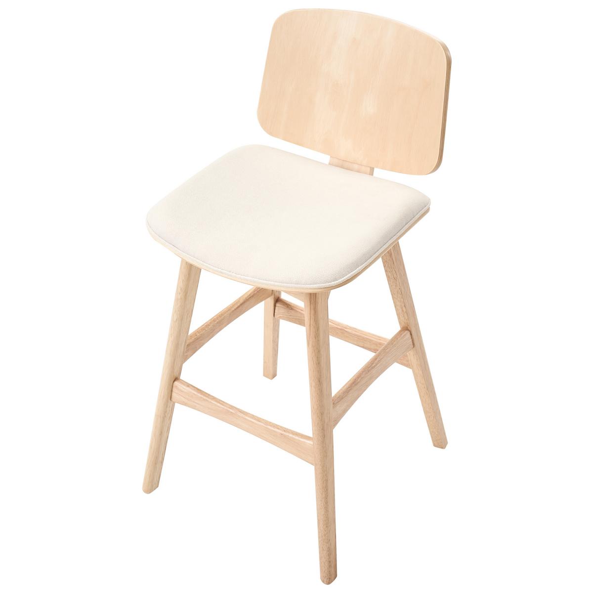 BARSTUHL 2er-Set Holz Hellbraun/Hellbeige Charleston - Beige, Textil (47/92/50cm) - Beliani