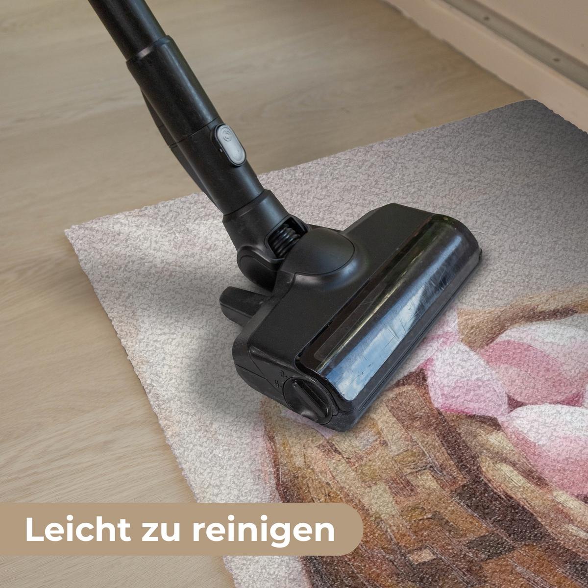 FUSSMATTE Korb - Eier - Rosa Schmutzmatte 90x60 cm - Beige, Kunststoff (60/90cm) - MuchoWow