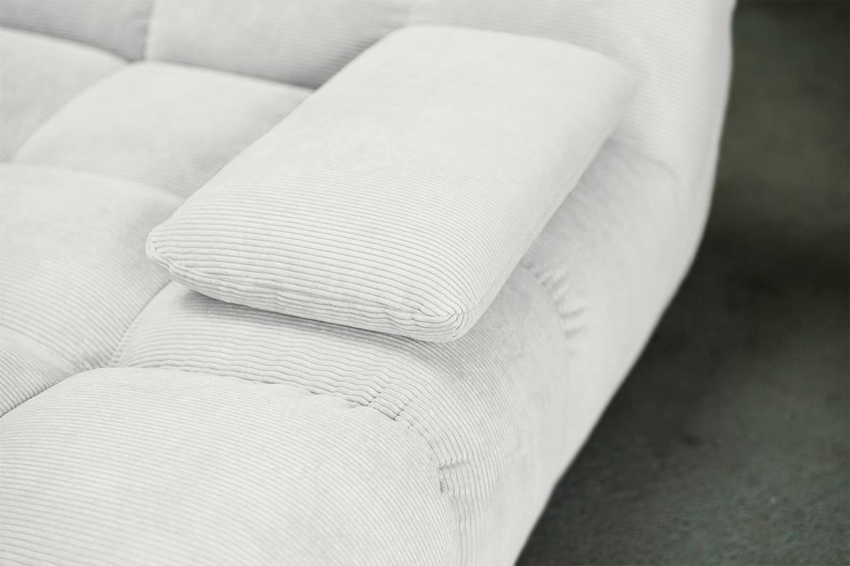 BIG SOFA VIVIEN Weiß Cord - Schwarz/Weiß, Kunststoff/Textil (296/85/178cm) - KAWOLA