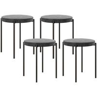 4ER-SET Esszimmerhocker Esszimmerstühle Küchenstuhl modern Polyester Metall Grau - Grau, Kunststoff (41.5/46/41.5cm) - HOMCOM