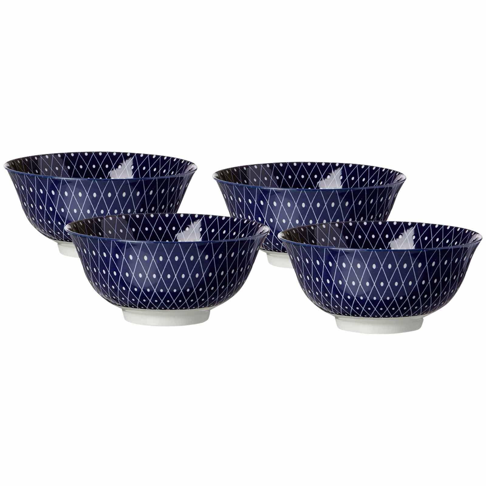 MÜSLISCHALEN Royal Reiko weiß-blau ø 15,5 cm 4er Set - Blau/Weiß, Keramik (15.5cm) - Ritzenhoff Breker
