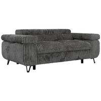 2-SITZER SOFA PETER - Grau Cord - Schwarz/Grau, Textil/Metall (200/76/99cm) - MKS