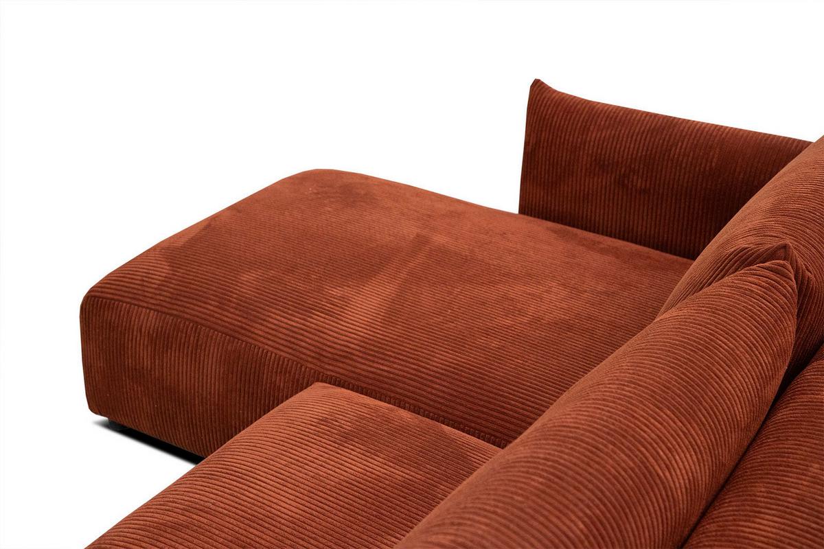 ECKSOFA TAUER 5-Sitzer, orange - Schwarz/Orange, Holzwerkstoff/Kunststoff (173/294cm) - Wozimo