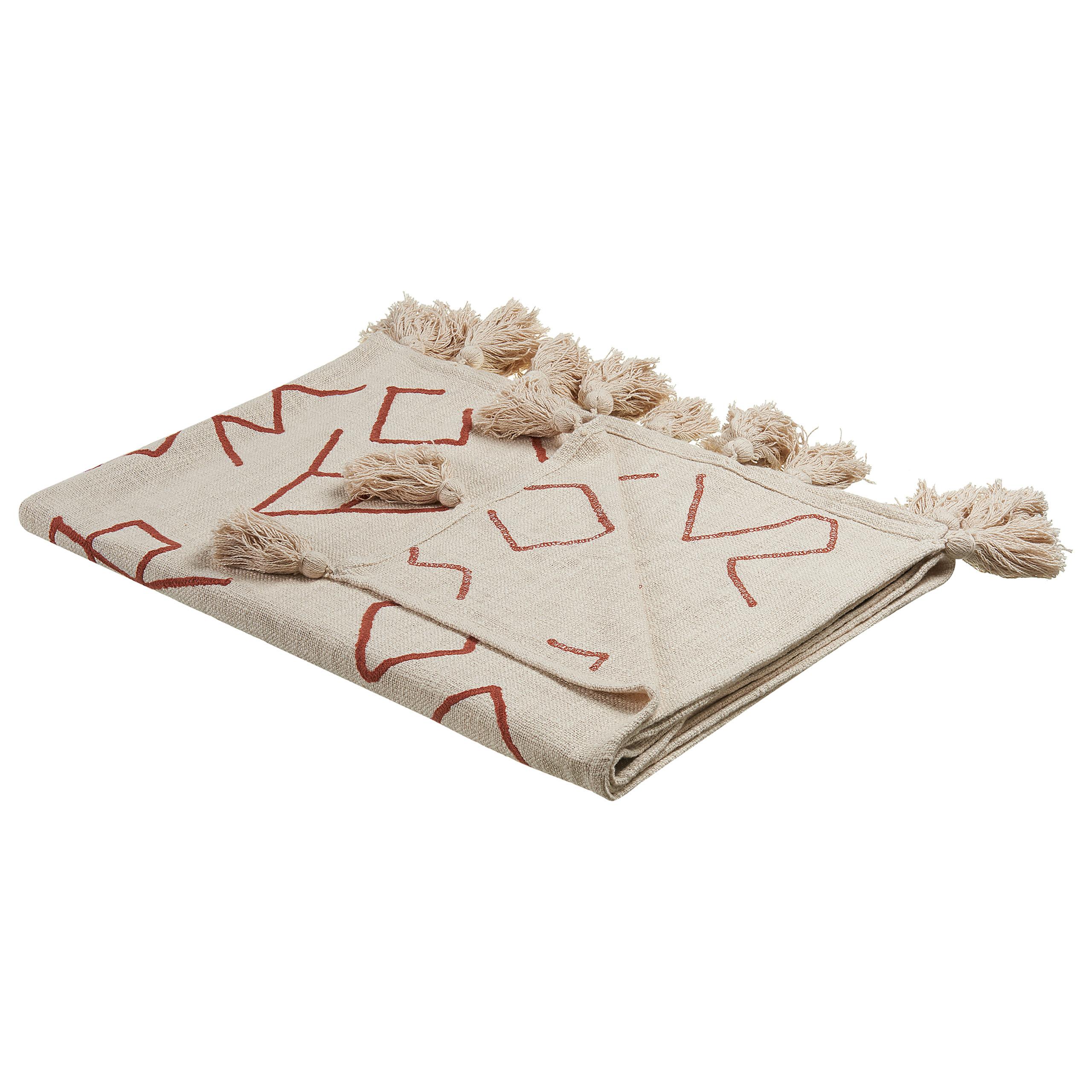 DECKE Beige Bhiwani 130/180 cm - Beige, Naturmaterialien/Textil (130/180cm) - Beliani