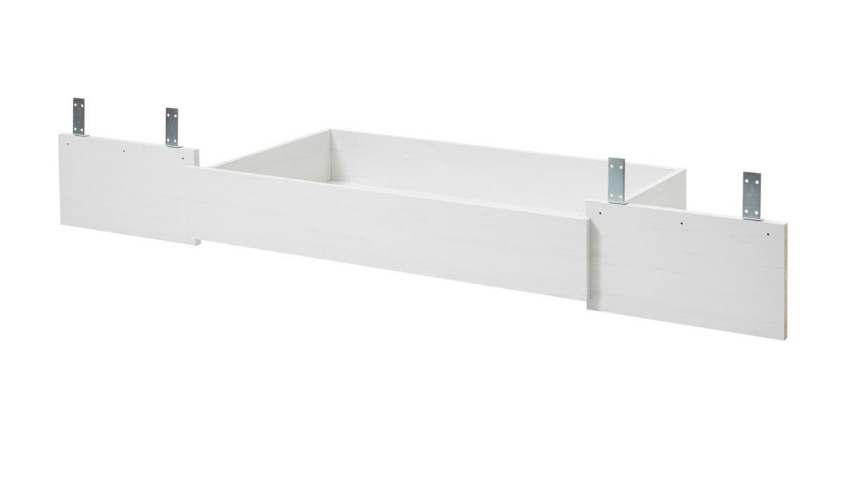 BETT Pinie weiß, Oslo Pinie Landhaus, Einzelbett, Liegefläche 100 x 200 cm - Weiß/Pinienfarben, Holzwerkstoff (100/200cm) - Furn.Design