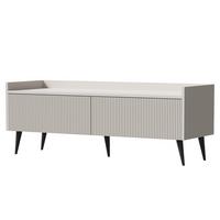 LOWBOARD Amfali mit 2 Klapptüren, geriffelte Fronten, Push-to-open, Metallbeine, 120 cm, Kaschmir - Kaschmir/Schwarz, Holzwerkstoff/Metall (121/45/41cm) - Beautysofa