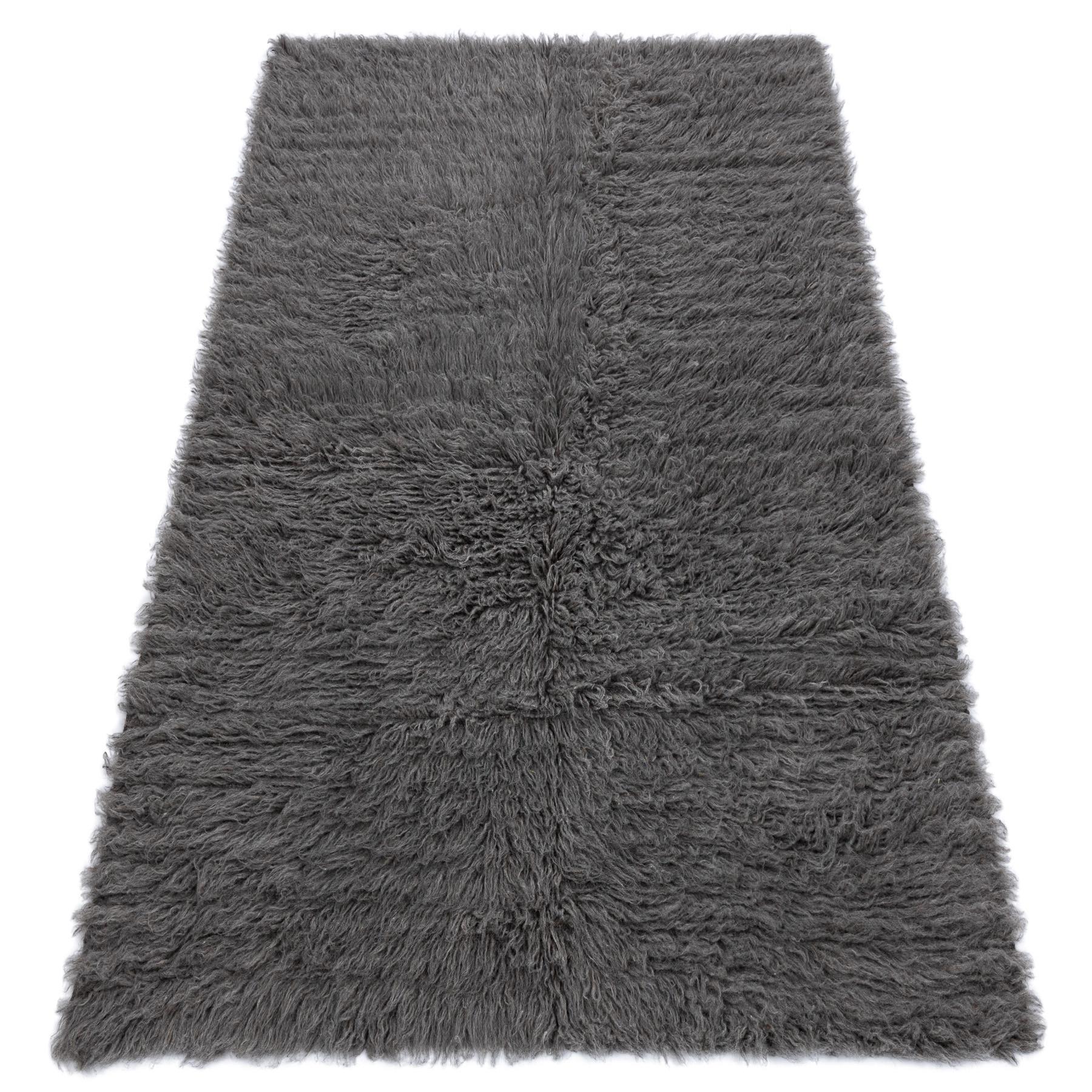 FLOKATI WOLLE 70/160 cm - Grau, Textil (70/160cm) - rugsX