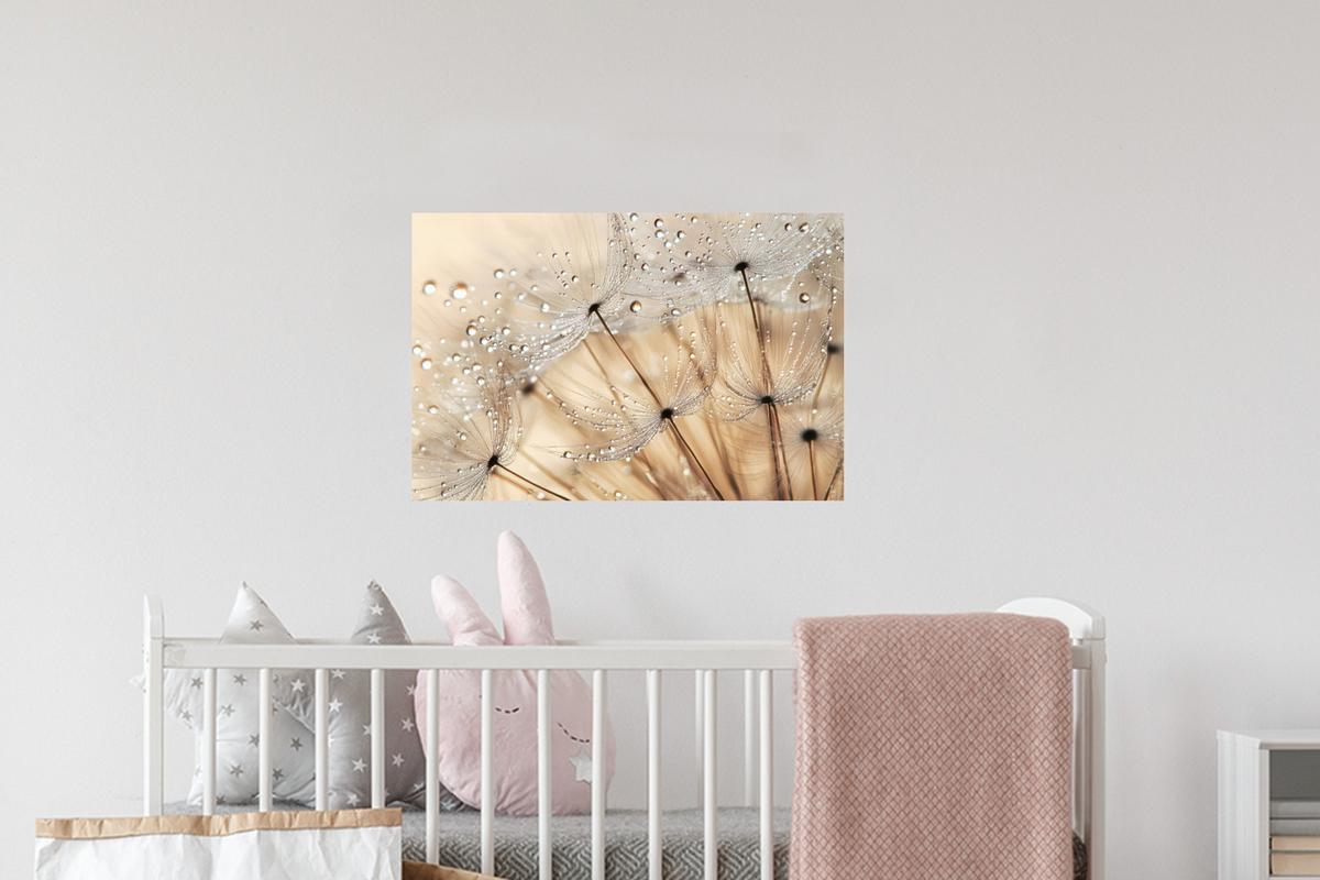 WANDTATTOO Löwenzahn - Abstrakt - Natur - Beige Deko Wohnzimmer 60x40 cm - Braun, Kunststoff (60/40/0.1cm) - MuchoWow