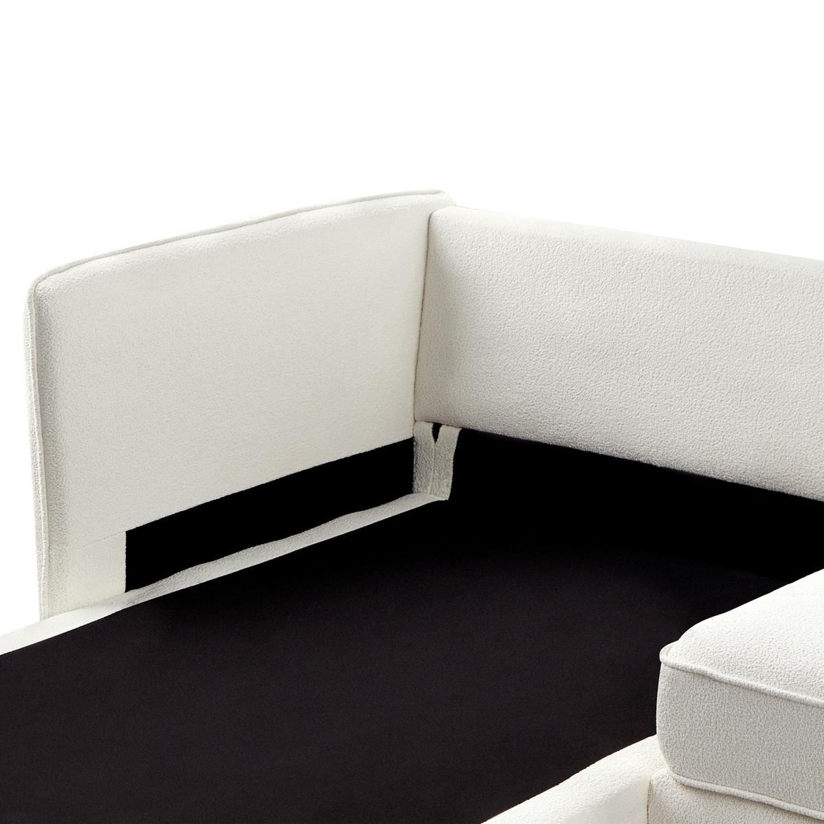 ECKSOFA 3-Sitzer Bouclé Cremeweiß rechtsseitig Altan - Creme, Textil (268/157cm) - Beliani