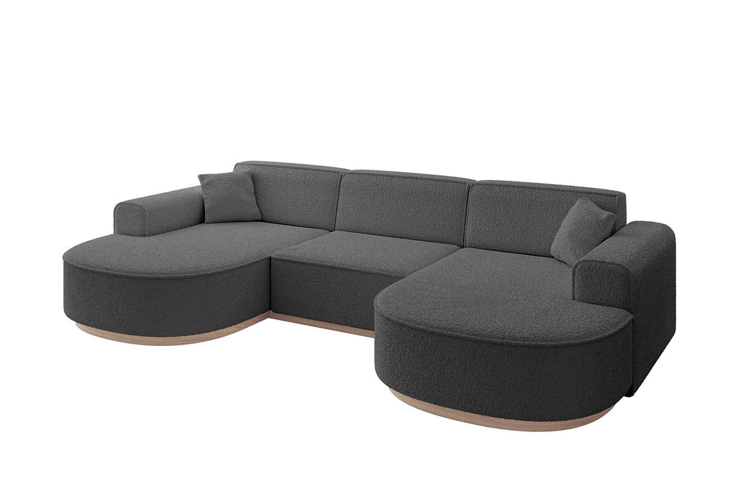 WOHNLANDSCHAFT MARI-U1-v1 - 303x171x83 cm Grau Bouclé - Grau, Holzwerkstoff/Textil (303/83/171cm) - ALTDECOR