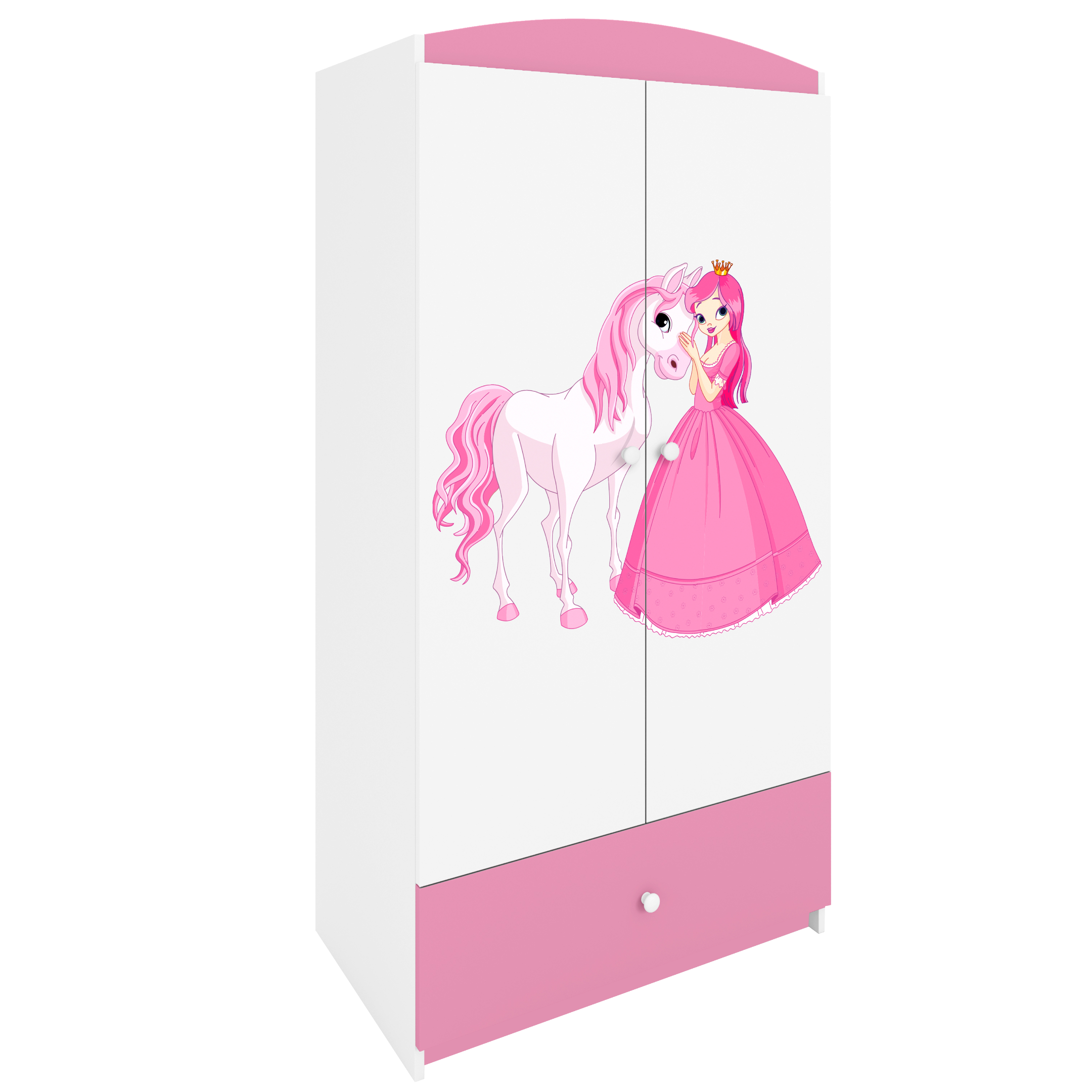KINDERKLEIDERSCHRANK Prinzessin I - Hellrosa, Holzwerkstoff (90/175/52cm) - RAUMHIRSCH FURNITURE