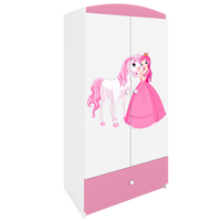 KINDERKLEIDERSCHRANK Prinzessin I - Hellrosa, Holzwerkstoff (90/175/52cm) - RAUMHIRSCH FURNITURE