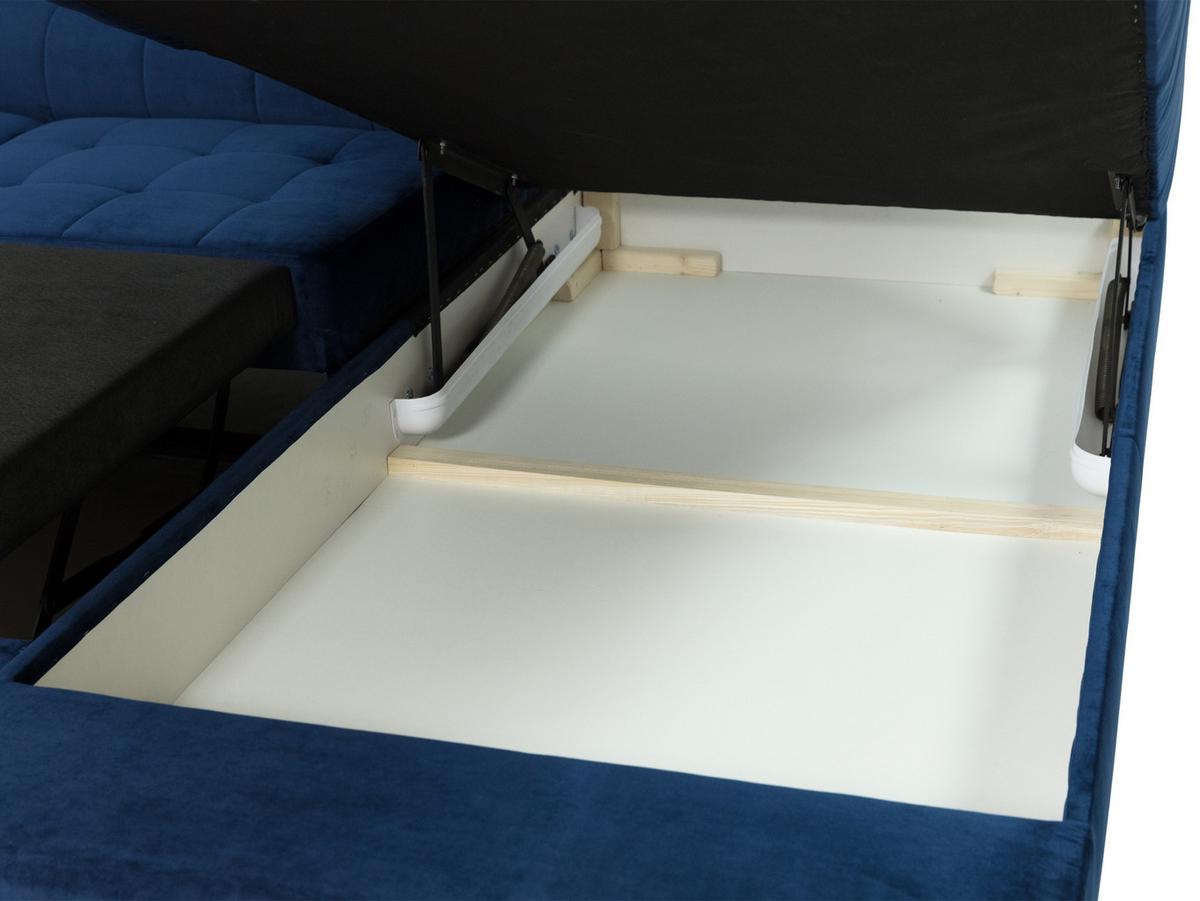 ECKSOFA Nord, Seite: Links - Creme/Schwarz, Holz/Textil (264/203cm) - MIRJAN24