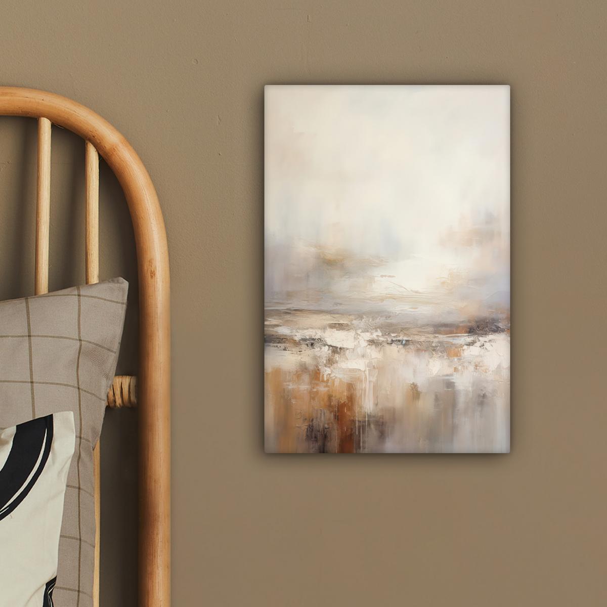 LEINWANDBILD Kunst - Industriell - Grau - Braun - Abstrakt Deko Wohnzimmer 20x30 cm - Sandfarben, Textil (20/30cm) - MuchoWow