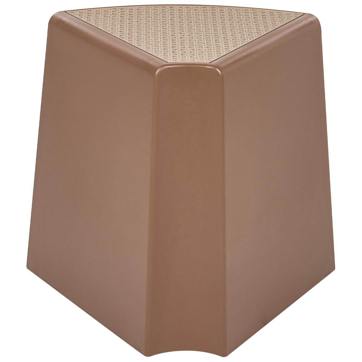 GARTENHOCKER 4er-Set Braun Evros - Braun, Kunststoff (43/45/35cm) - Beliani