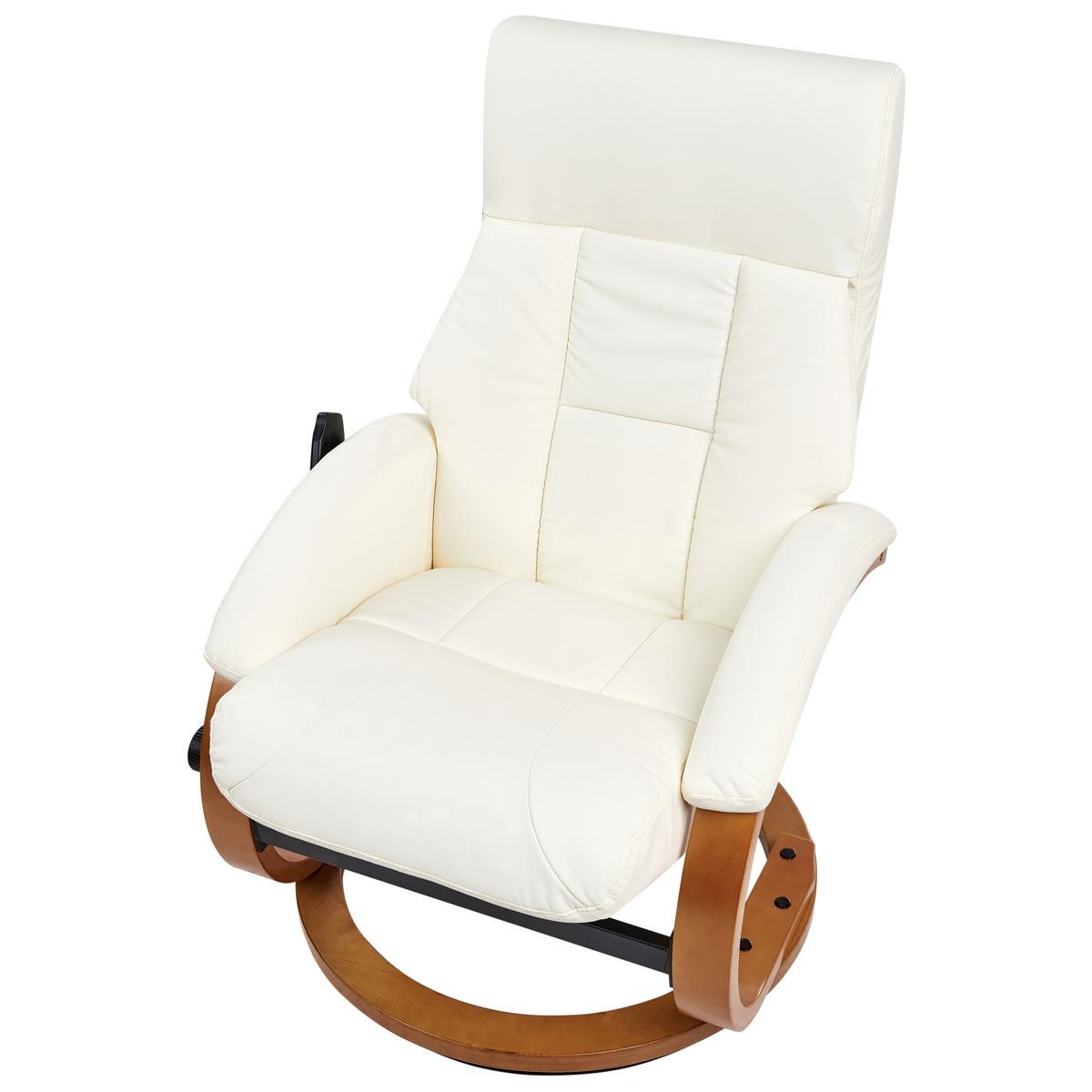 MASSAGESTUHL Weiß Force - Weiß/Braun, Kunststoff (55/100/80cm) - Beliani