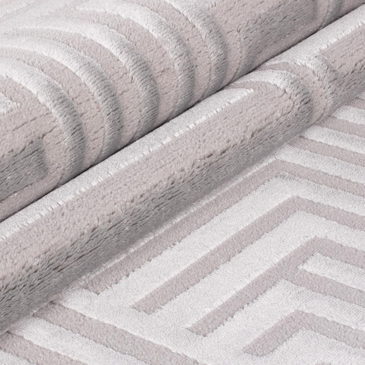 TEPPICH Kurzflor ILLER in Silber, mit 3D-Design, aus Jute, Florhöhe 12 mm, 140 x 200 cm - Silberfarben, Textil (140/200cm) - KADIMA DESIGN