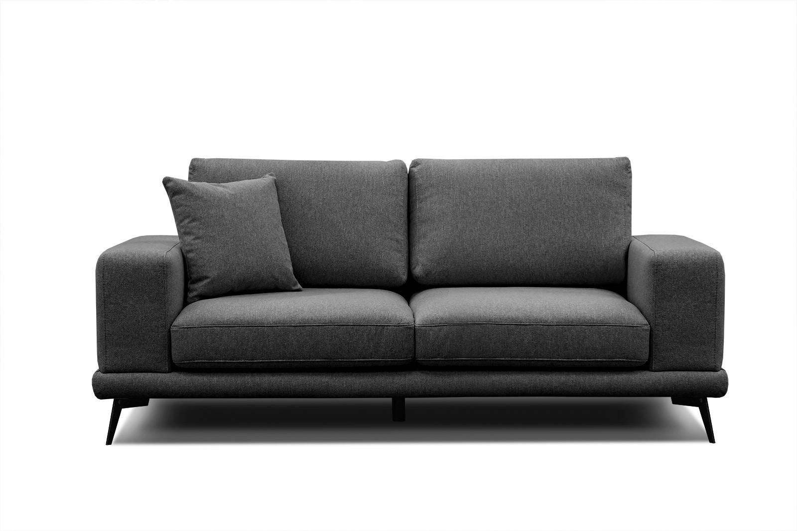 SOFA MEDIOLANE 2,5-Sitzer, schwarz - Schwarz, Holzwerkstoff/Textil (203/87/96cm) - Wozimo