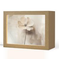 TISCHLEUCHTE Blume - Beige - Farbe - Schatten 20x15 cm - Alteiche, Holzwerkstoff (8/20/15cm) - OnlyWow