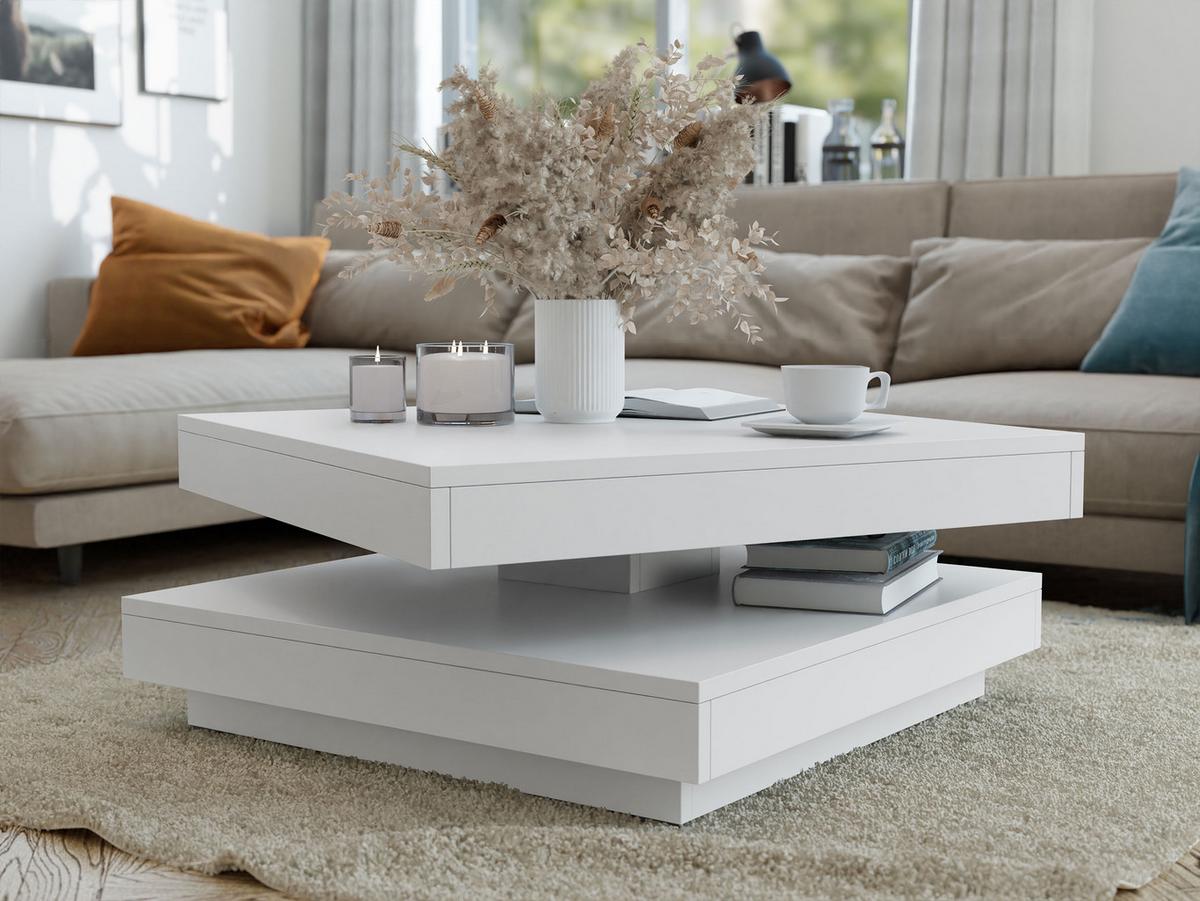 COUCHTISCH Nenani - Weiß, Holzwerkstoff (70/70/34cm) - MIRJAN24