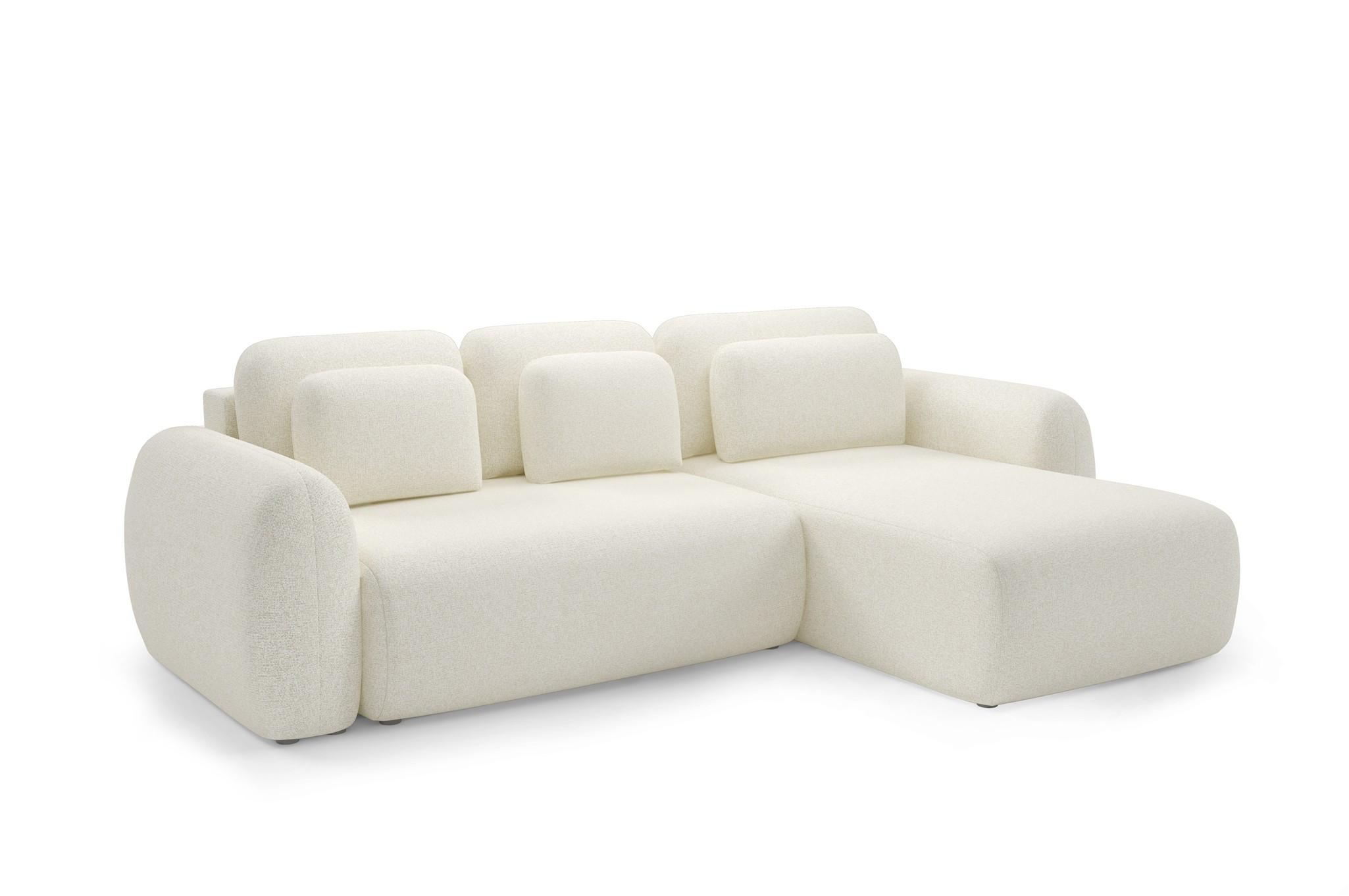 ECKSOFA Gaston Mit Schlaffunktion - Creme, Holzwerkstoff/Textil (304/190cm) - Fun Möbel