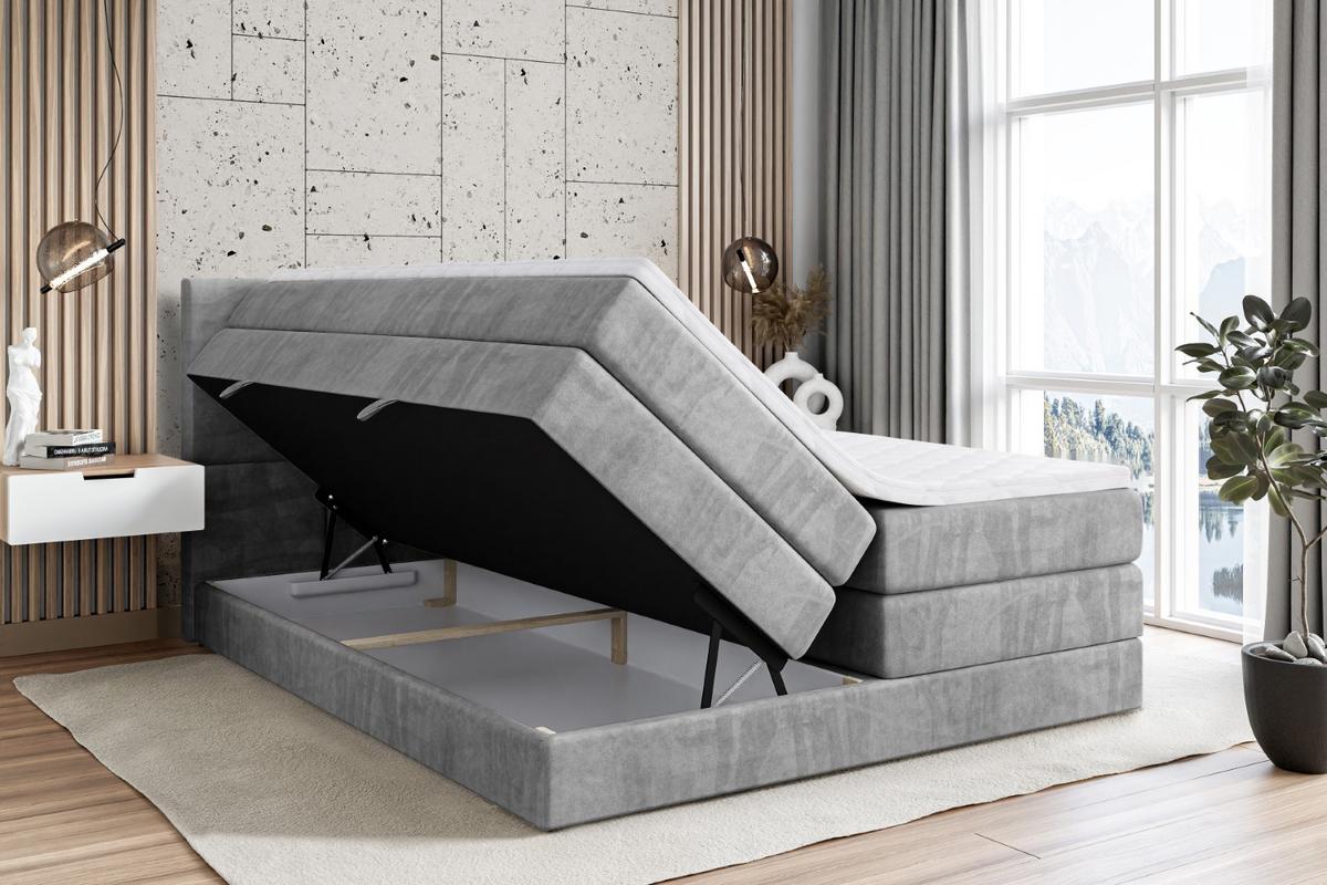 BOXSPRINGBETT ARDENI KING - 140x200 - H3/H4 - Hellgrau - Hellgrau, Holzwerkstoff (140/200cm) - ALTDECOR