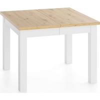 ESSTISCH Toren Weiß ausziehbar verlängerbar quadratisch, Eiche Artisan Hellbraun 90-290/90/76.5 cm - Eiche Artisan/Weiß, Holz/Holzwerkstoff (90/290/76.5cm) - WFL GROUP