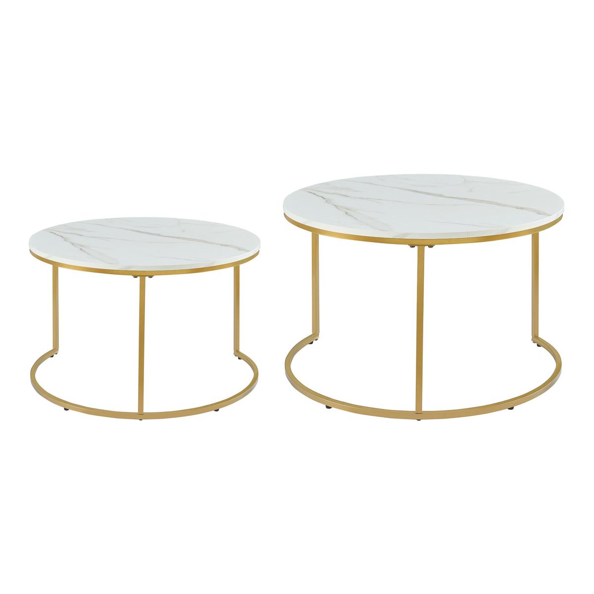 COUCHTISCH Christchurch 2er-Set - Weiß, Holzwerkstoff (80/80/45cm) - [en.casa]