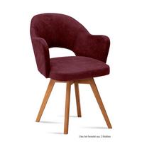 ARMLEHNSTUHL (2er-Set) Dolly 59x87x61 Eiche geölt/Marsala - Eichefarben/Brombeere, Kunststoff (61/87/59cm) - 58aufmkessel