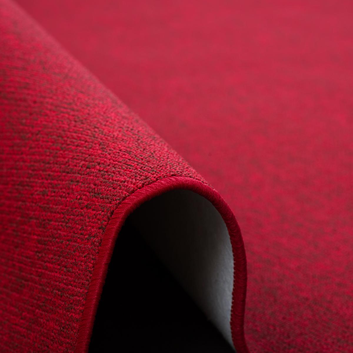 FEINSCHLINGEN VELOUR TEPPICH STRONG - Rot, Textil (133/133cm) - Snapstyle